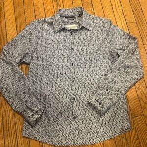 Tommy Hilfiger Navy Blue & White printed men’s Medium Button-Down - slim fit